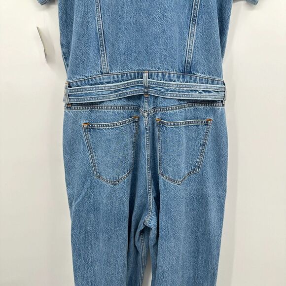 Abercrombie Fitch 90s Relaxed Denim Jumpsuit Size Large Tall LT Straight Leg New - Picture 12 of 16